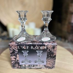 Latrobe 4” Crystal Candlesticks